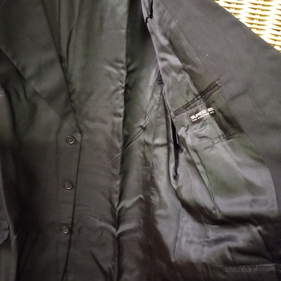 Gianfranco Ruffini Super Fine Wool Blazer Black Jacket Suit Coat Size 46L - Picture 3 of 10